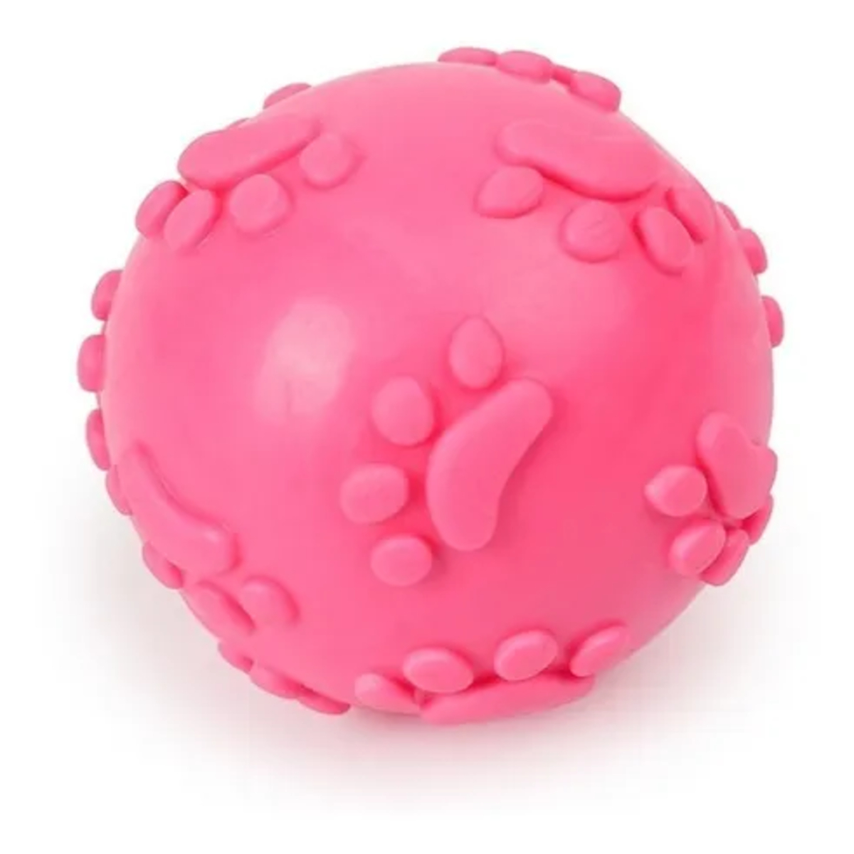 PELOTA DE GOMA TPR RESISTENTE 6CM CON CHIFLE PARA PERROS