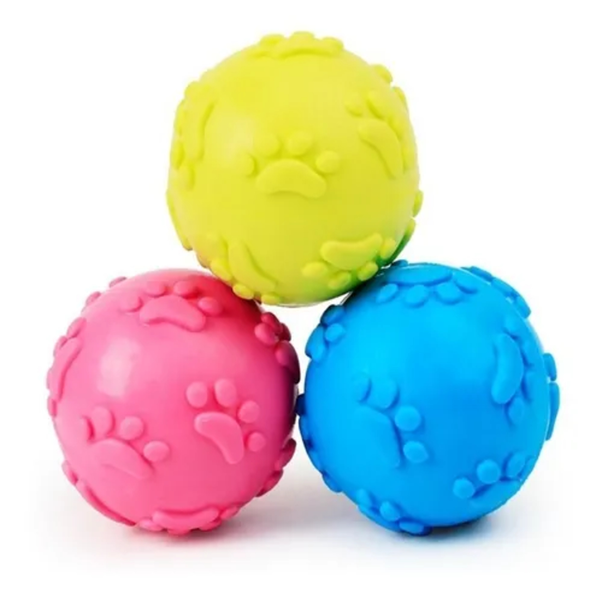 PELOTA DE GOMA TPR RESISTENTE 6CM CON CHIFLE PARA PERROS - Imagen 4