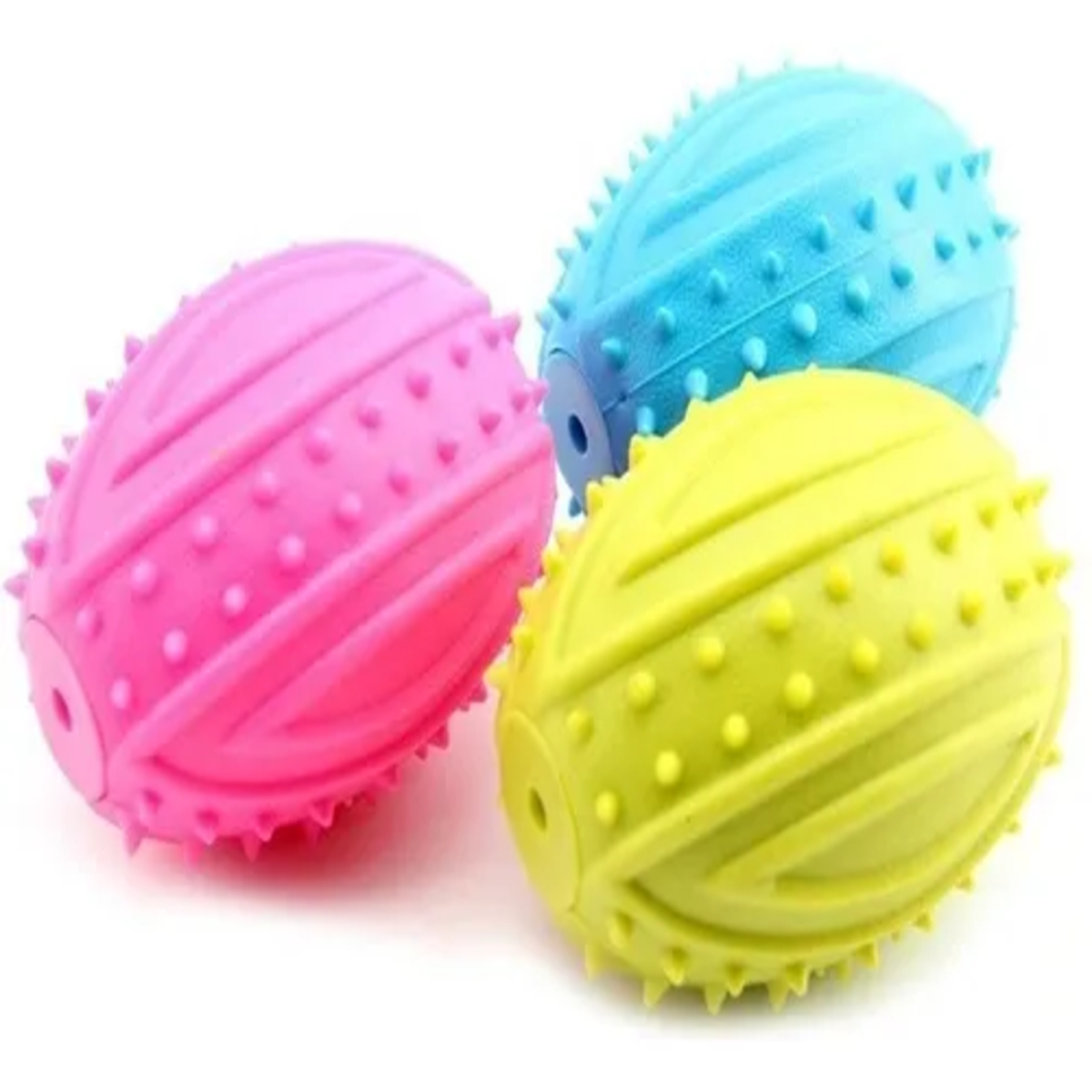 PELOTA RUGBY GOMA TPR RESISTENTE CON CHIFLE 6.5X9.5CM PARA PERROS - Imagen 3