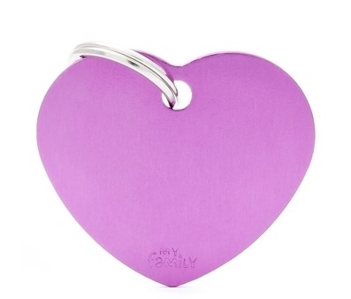 MEDALLA BIG HEART ALUMINUM PURPLE MY FAMILY
