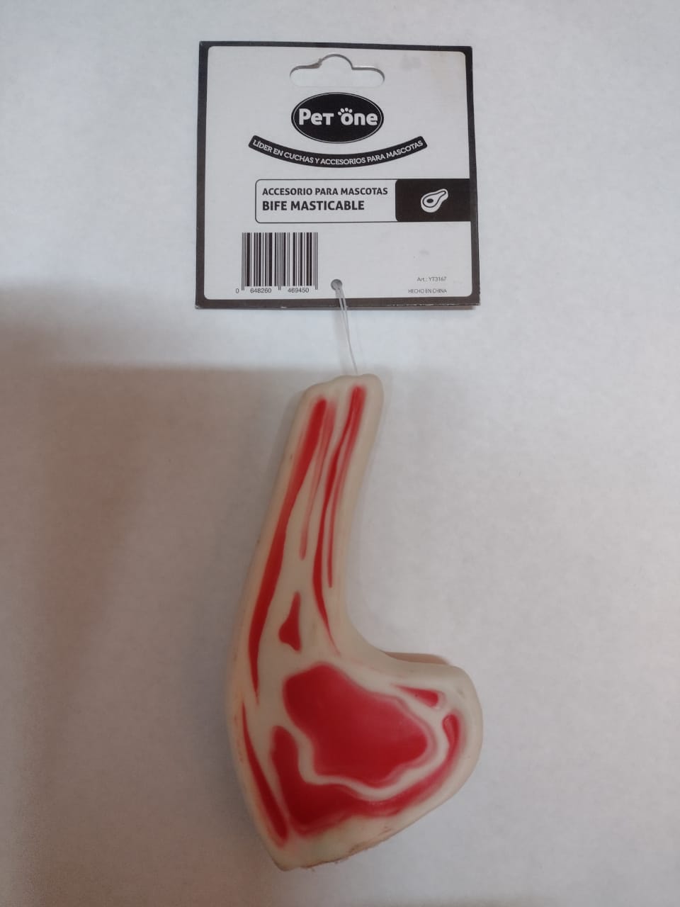 JUGUETE P/ PERRO BIFE MASTICABLE CHICO CON SONIDO PET ONE