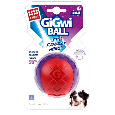 JUGUETE P/ PERRO GIGWI BALL SQUEAKER SOLID LARGE