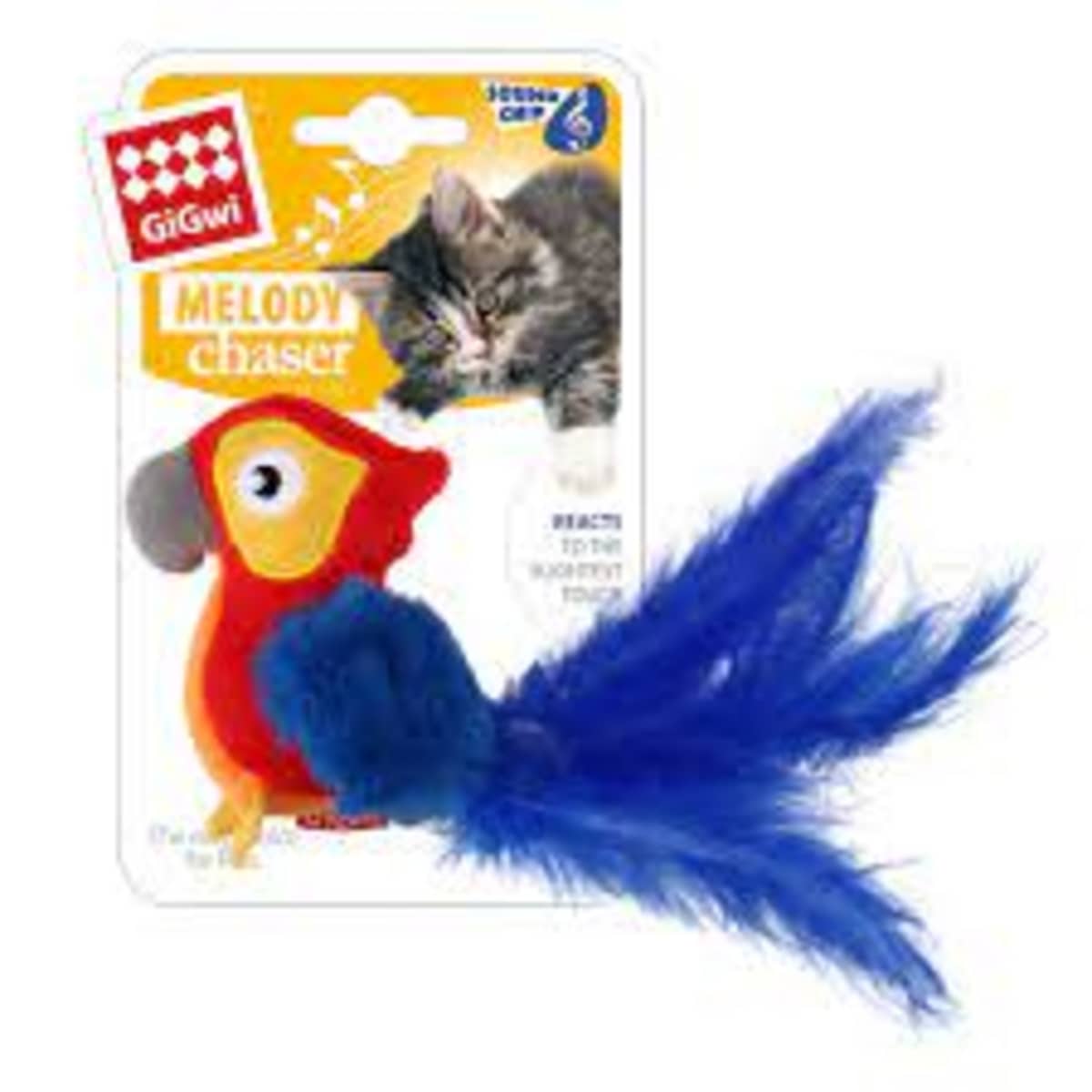 JUGUETE P/ GATO GIGWI RED PARROT MELODY CHASER