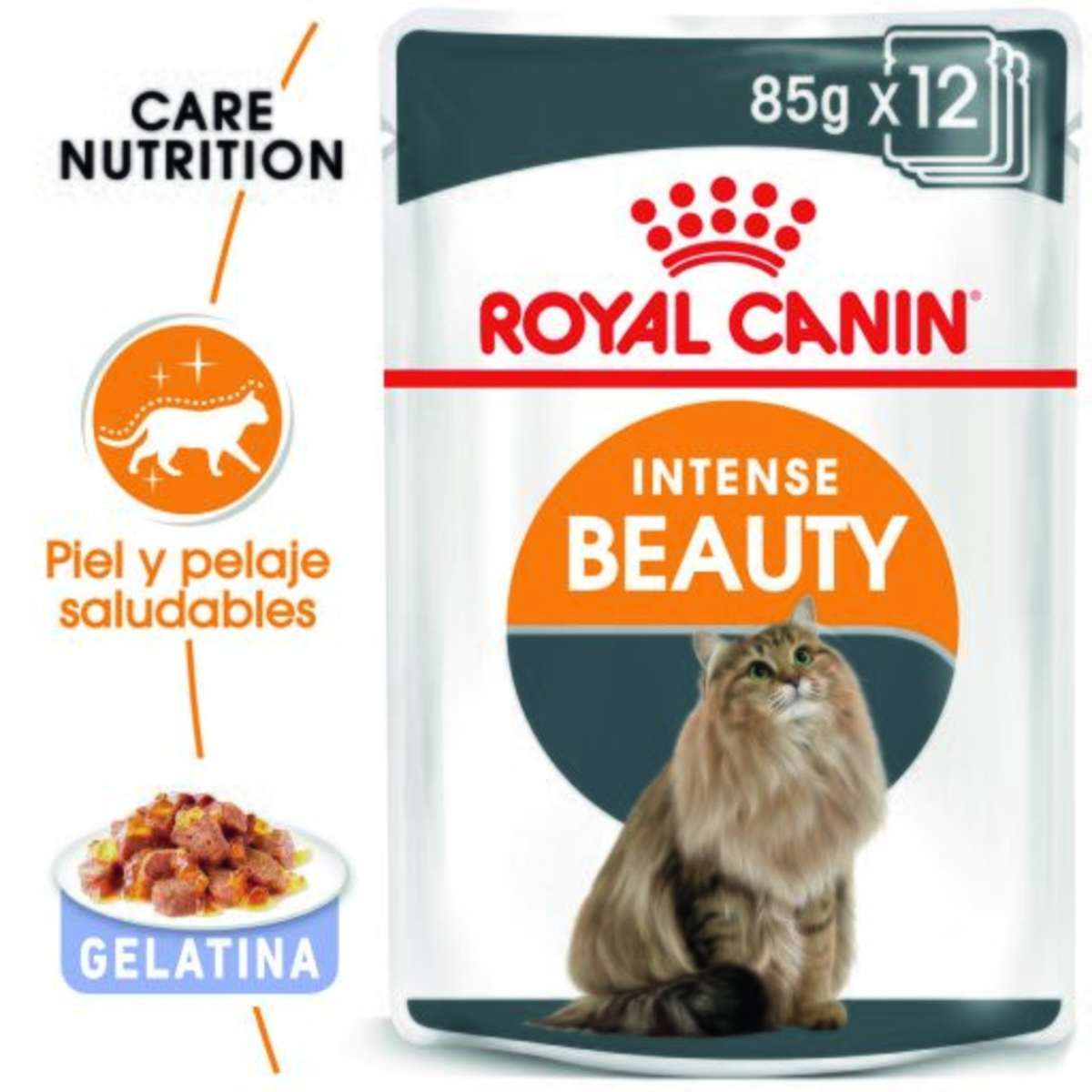ALIMENTO HUMEDO POUCH CAT INTENSE BEAUTY CAJA X 12 UNID X 85 GMS - Imagen 3