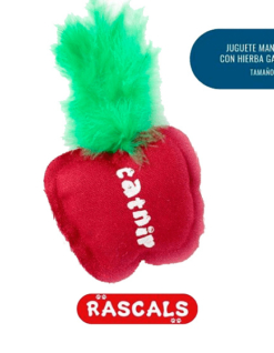 JUGUETE PARA GATO MANZANA TELA CON CATNIP
