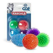 PACK X 4 PELOTAS GOMA P/ GATOS X 3.5 CM