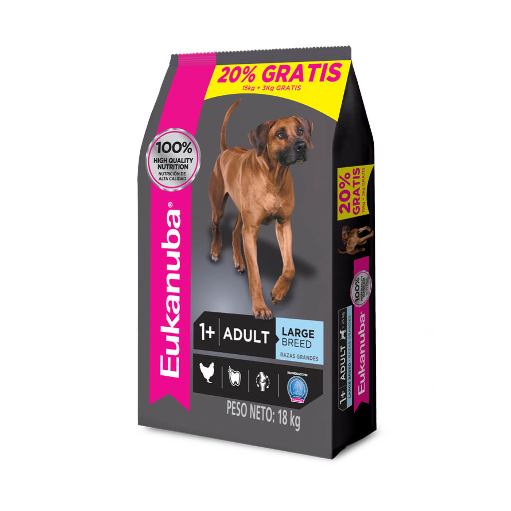 EUKANUBA ADULT LARGE BREED - 15KG + 3KG GRATIS