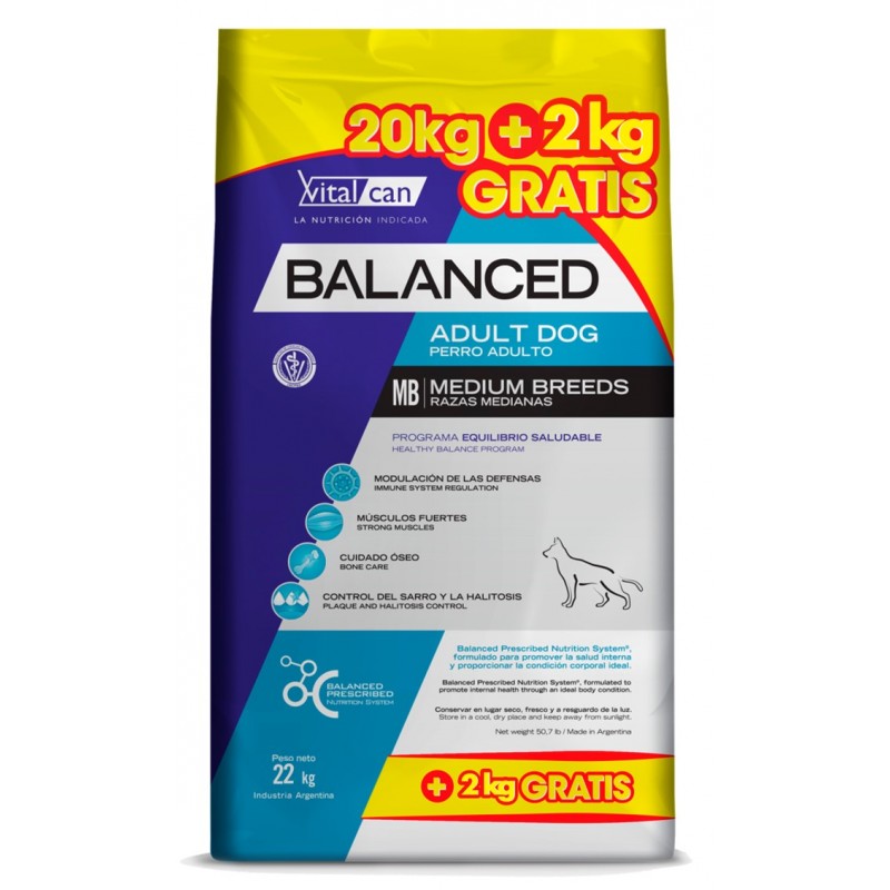 Vital Balanced Medium x 20kg + 2 REGALO