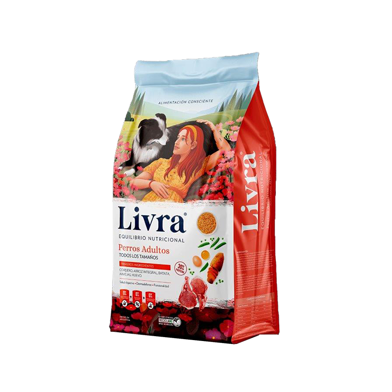 Livra Perro adulto cordero Mediano y Grande x 15 kg