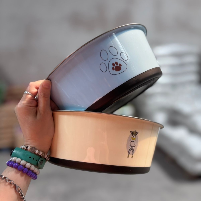 COMEDERO CAZUELA ANTIDESLIZANTE ACERO CON DISEÑOS 26 CM PP