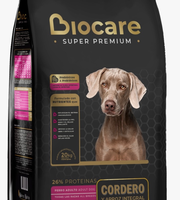 BIOCARE PERRO ADULTO CORDERO SUPER PREMIUM x 20 KG