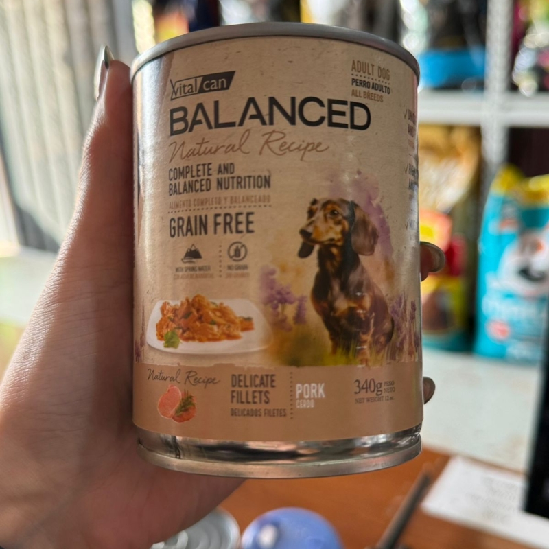 LATA BALANCED NATURAL RECIPE PERRO CERDO X 340 GS